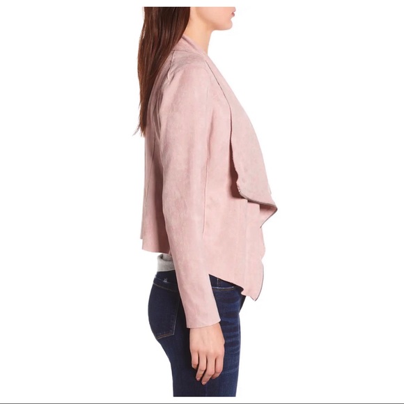NEW BLANKNYC PINK FAUX SUEDE DRAPE FRONT JACKET - Picture 5 of 10